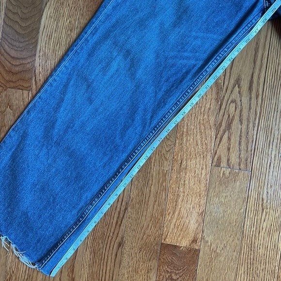 EUC Reformation Fawcett Jeans Celtic Wash Cropped Wide Leg Raw Hem Denim US 30 - Picture 11 of 12